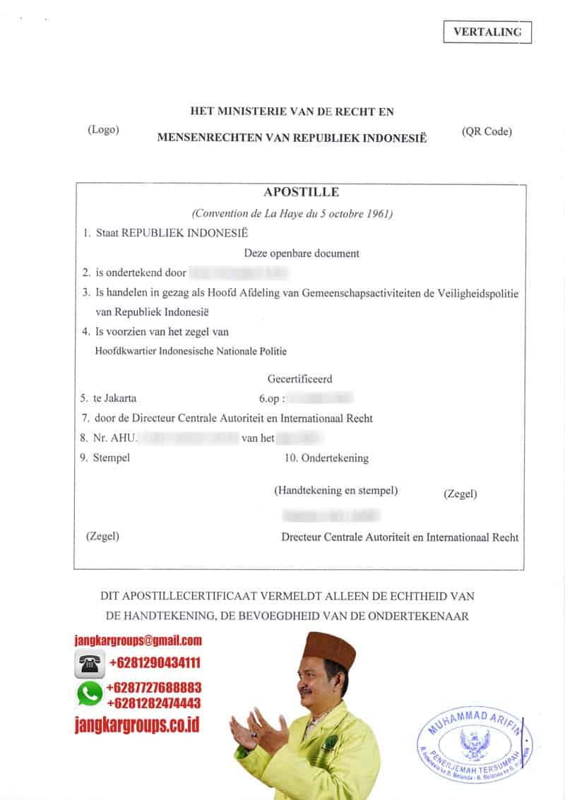 Translate Apostille SKCK Belanda