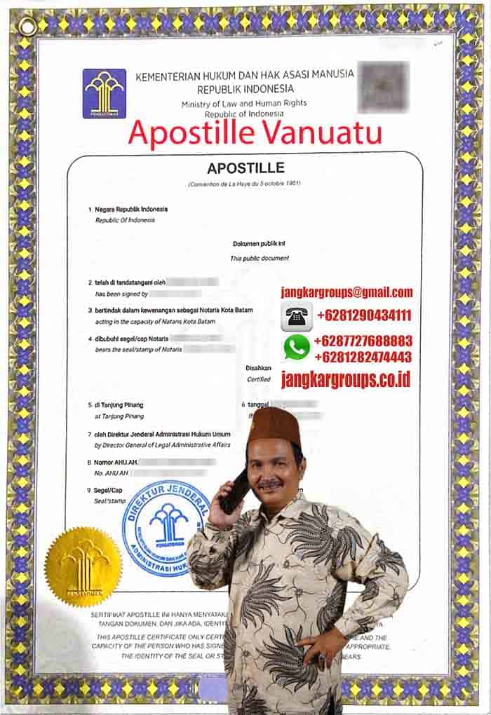 Contoh Apostille Vanuatu
