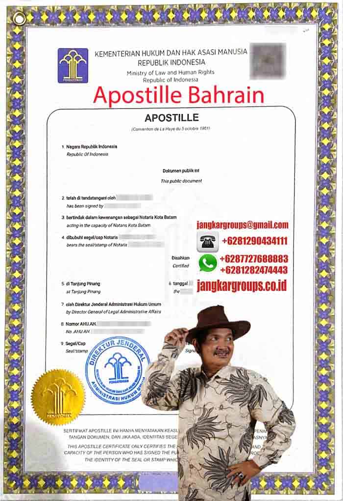 Contoh Apostille Bahrain