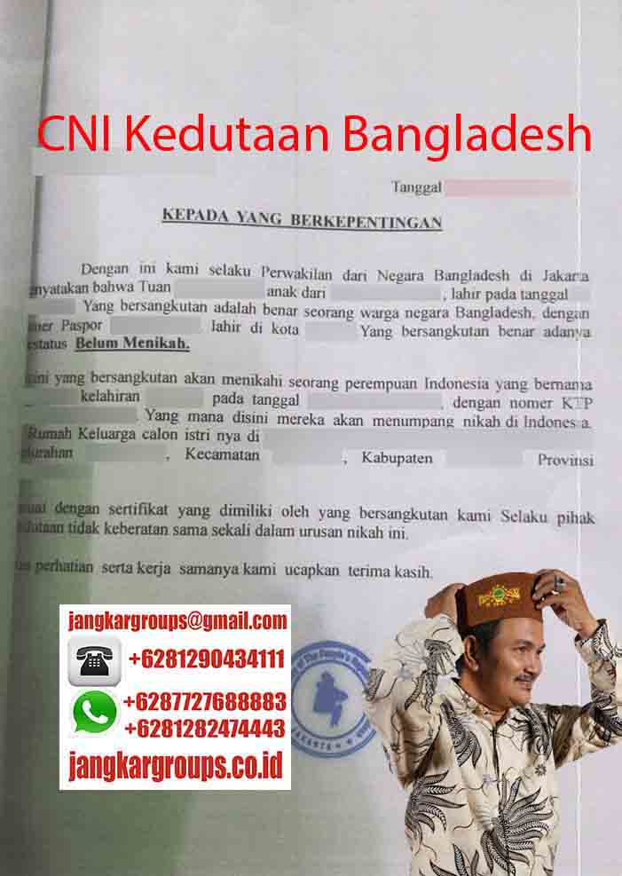 Contoh CNI Bangladesh Indonesia