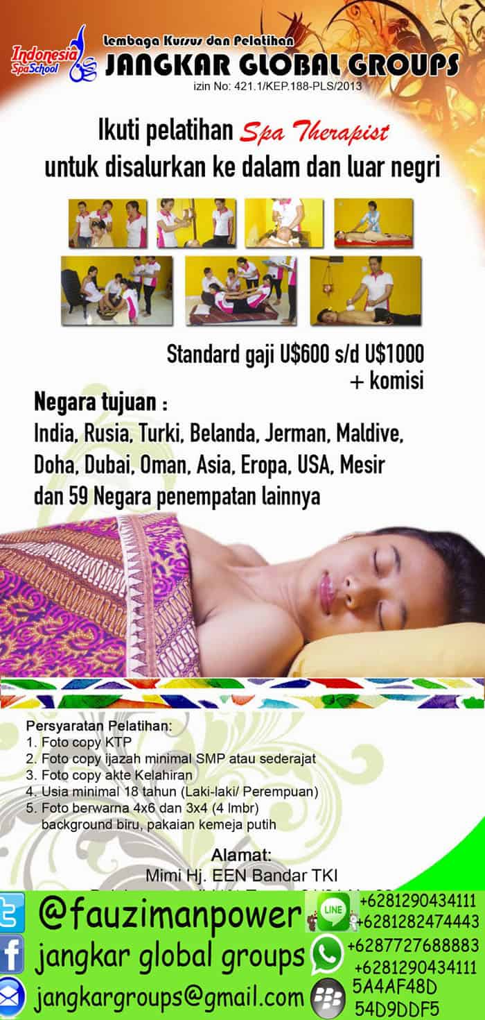 brosur spa therapist