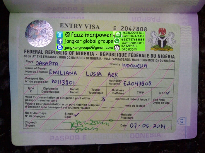 Visa Nigeria for STR Work