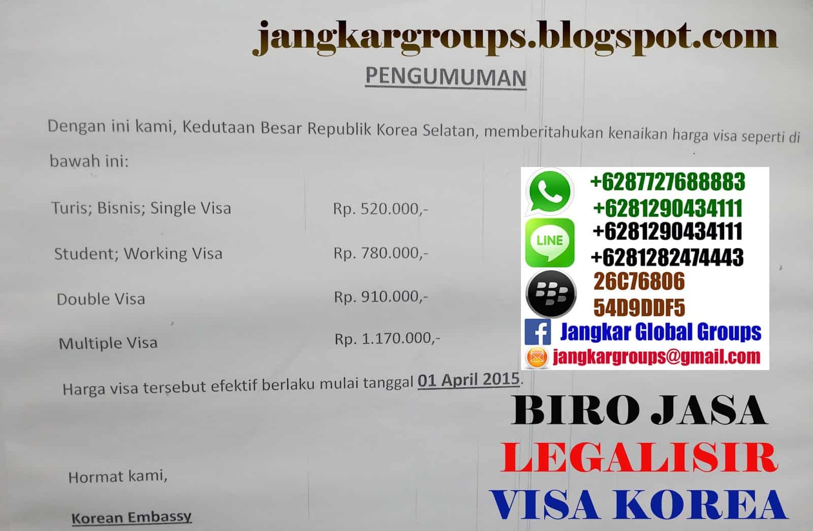 Biaya Persyaratan Visa South Korea