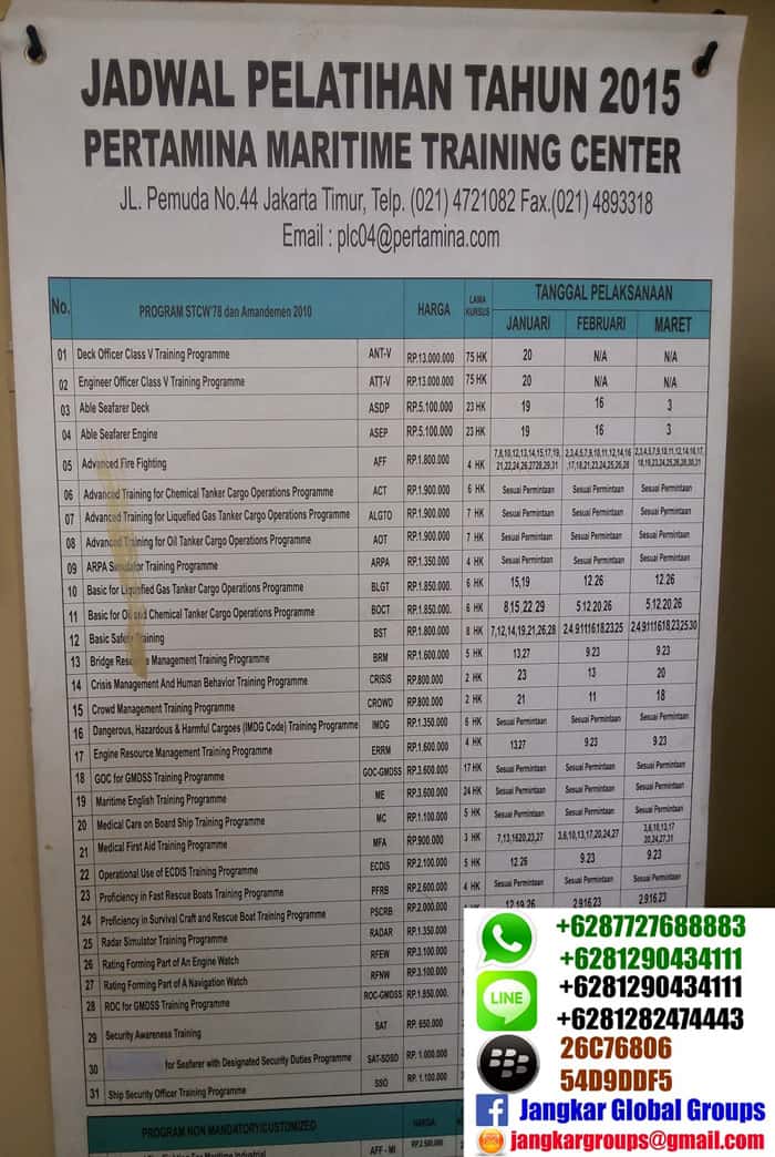 jadwal pelatihan pertamina mtc