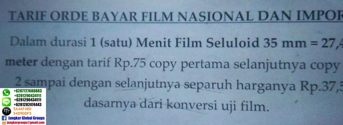 tarif orde bayar film nasional dan import