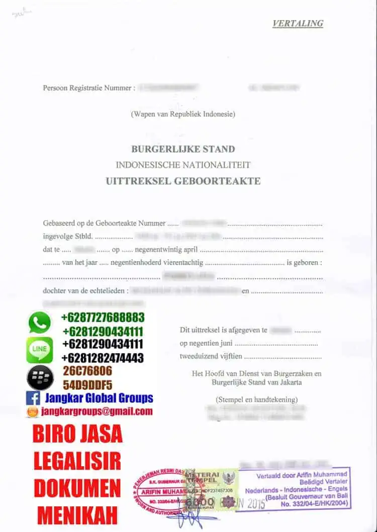 terjemah akte kelahiran belanda, Persyaratan Menikah Di Belanda