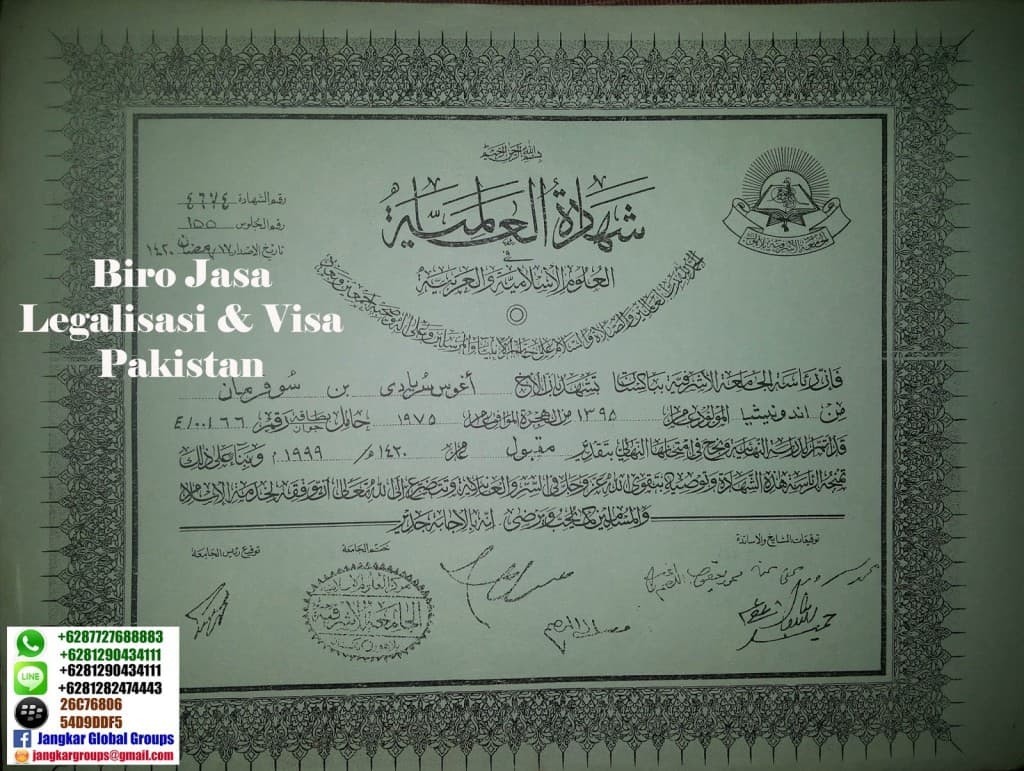 legalisir ijazah pakistan