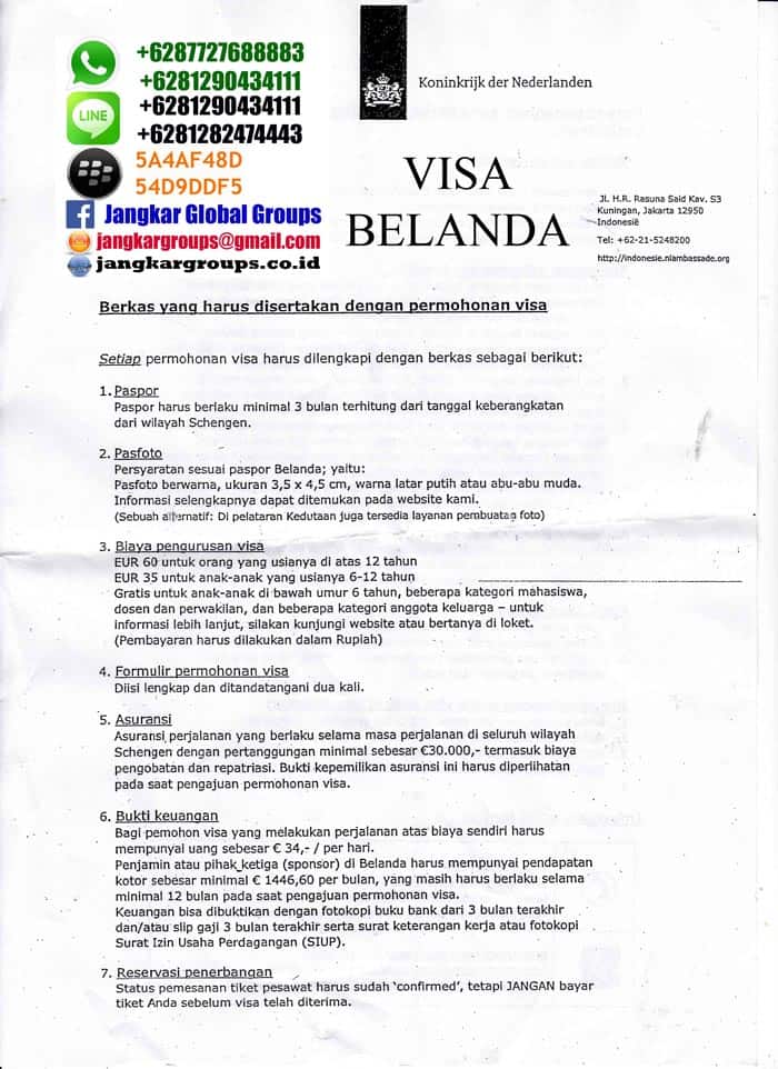 persyaratan-visa-belanda