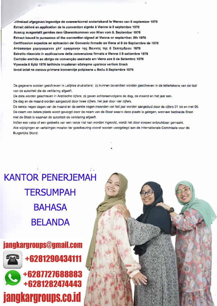 KANTOR PENERJEMAH TERSUMPAH BAHASA BELANDA