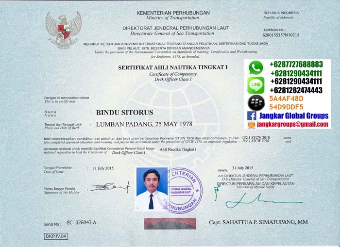 legalisir ijazah sertifikat bindu pelaut kemenhub