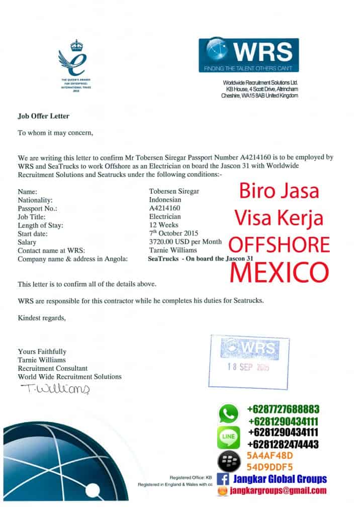 job offer letter mexico