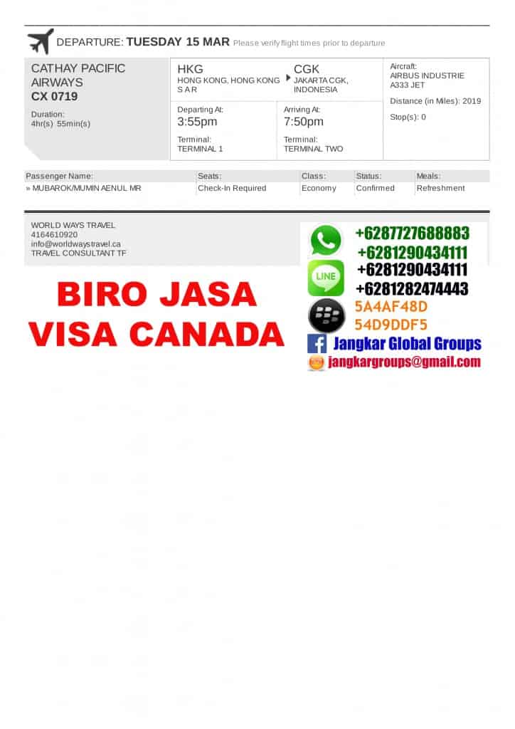 bocking ticket canada