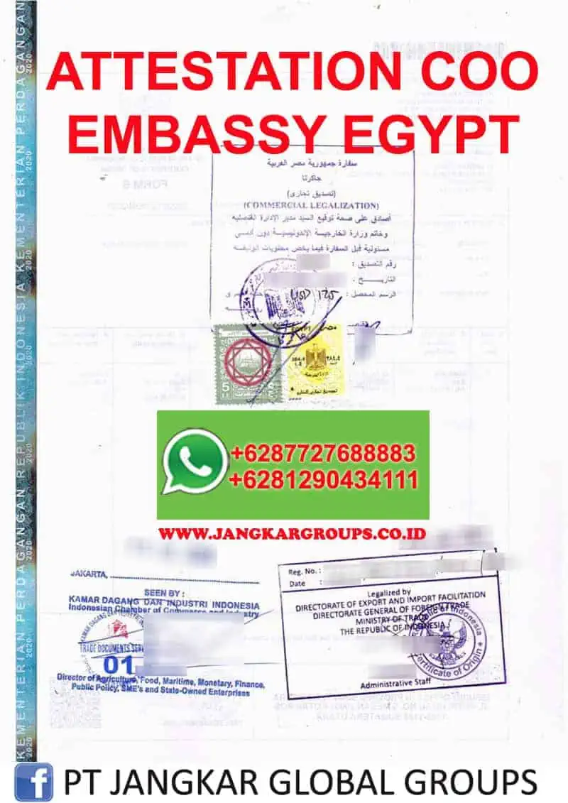 ATTESTATION COO EMBASSY EGYPT