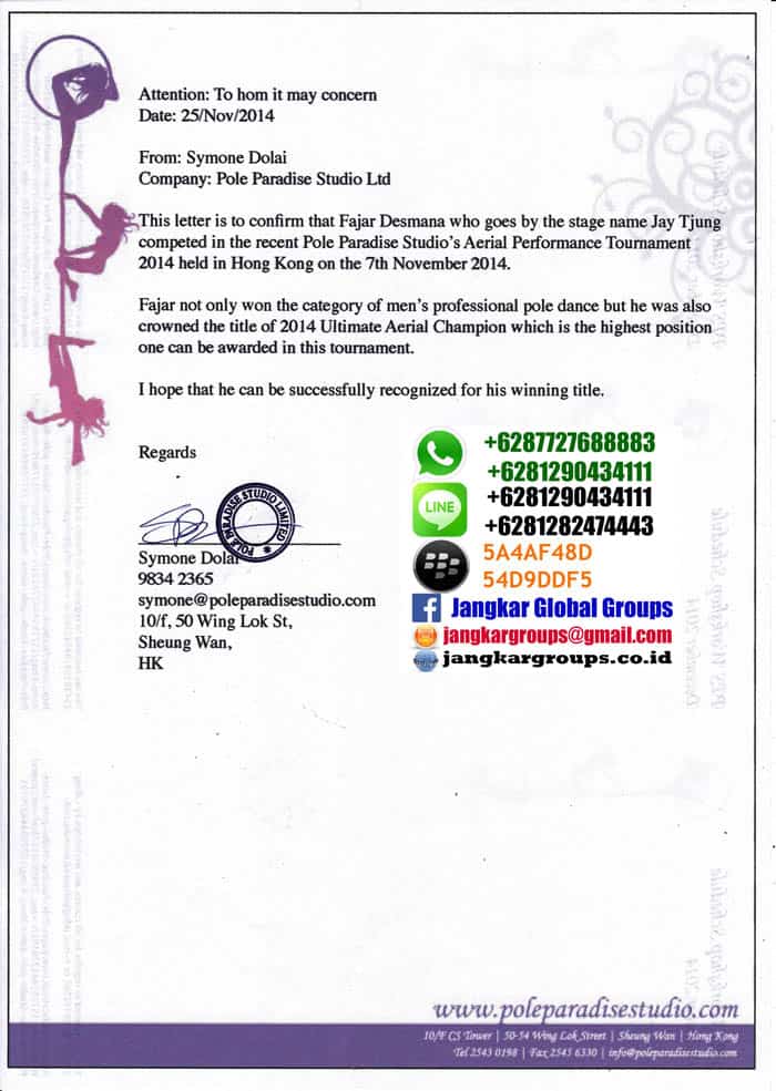 letter recomendation Persyaratan Visa Visitor Performer