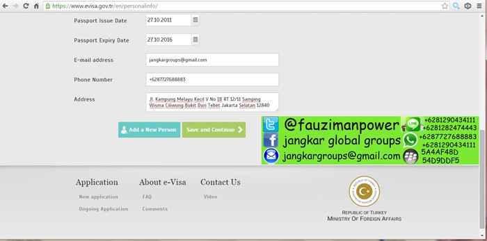 personal-information2, persyaratan e visa turki