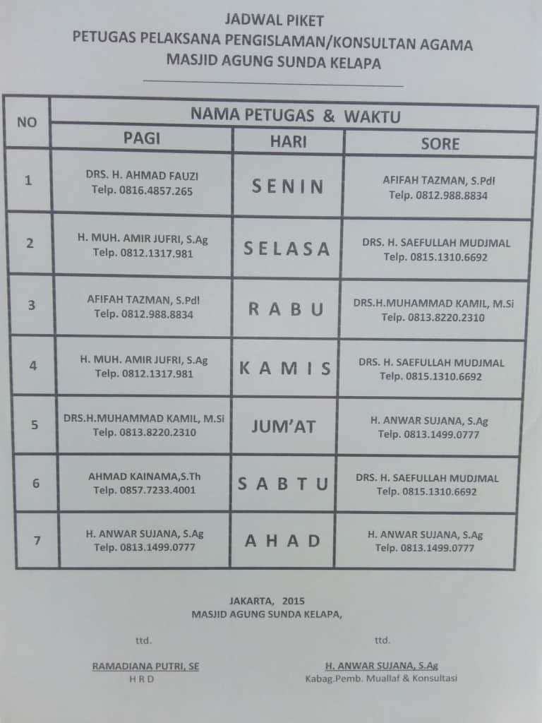 petugas pelaksana pengislaman