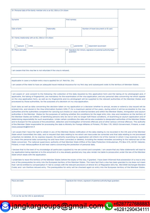 formulir visa finlandia 03 Persyaratan Visa Finlandia
