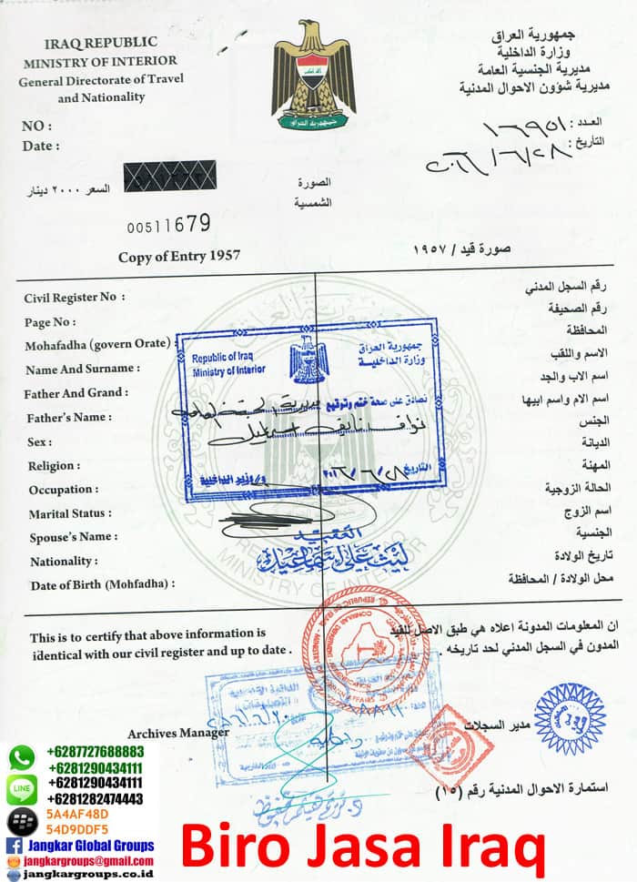 Surat Izin menikah Iraq