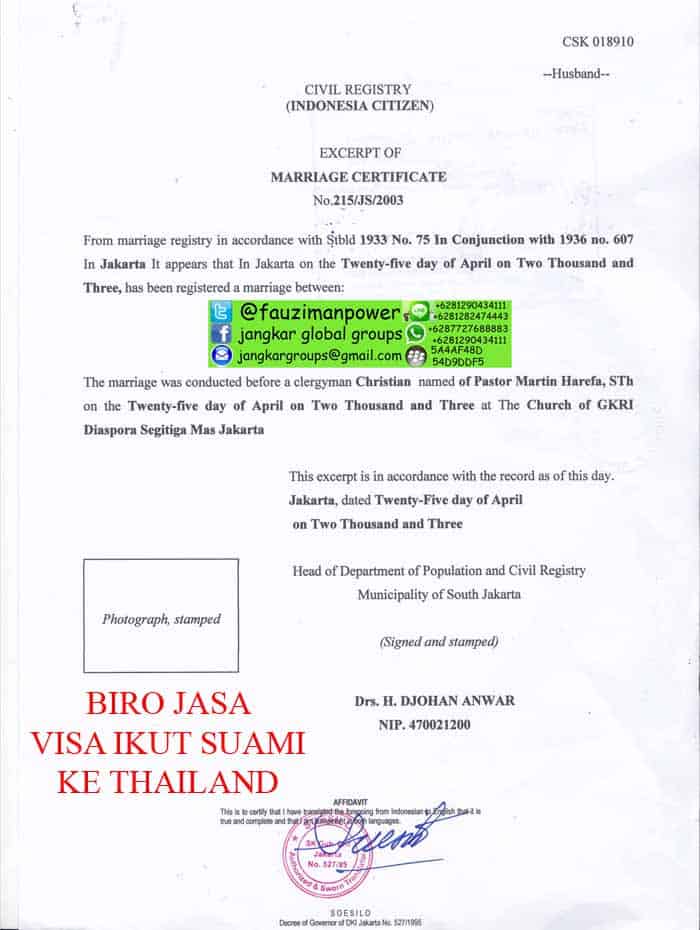 terjemah-akta-nikah,Visa ikut suami ke Thailand