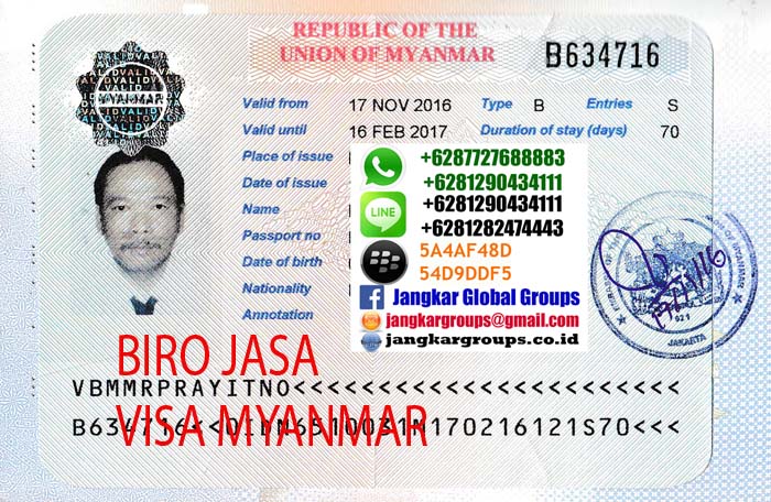 PERSYARATAN VISA BISNIS MYANMAR