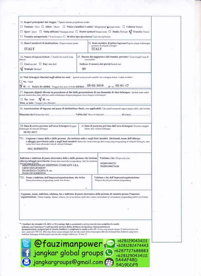 FORMULIR visa italy transit untuk pelaut VISA ITALY2