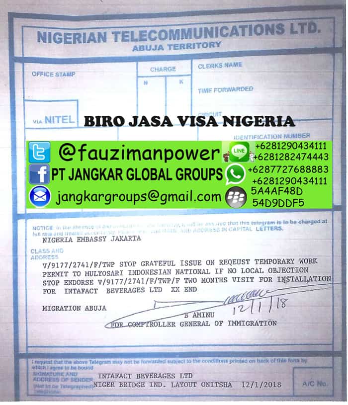 TEMPORARY WORK PERMIT TWP NIGERIA