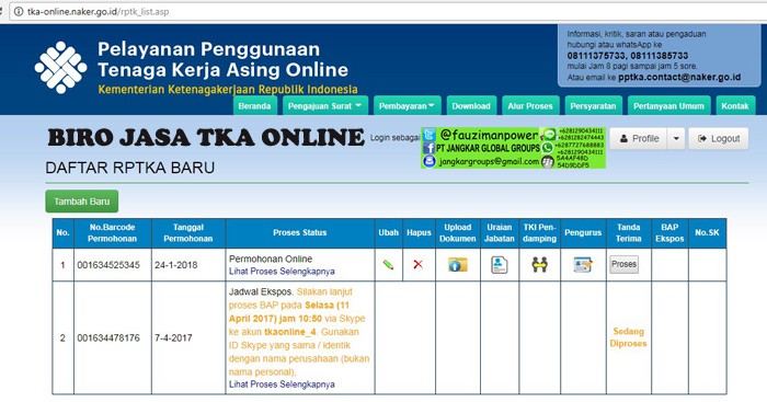 daftar rptka baru