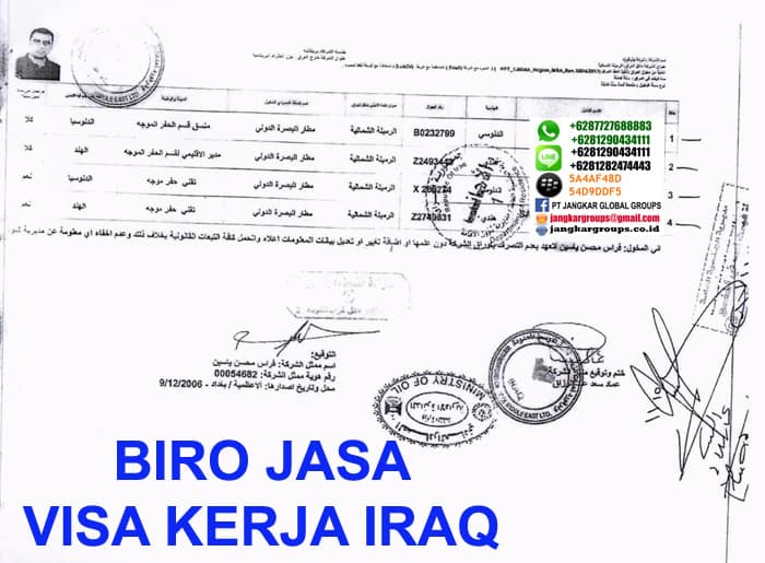 jasa pengurusan visa kerja iraq