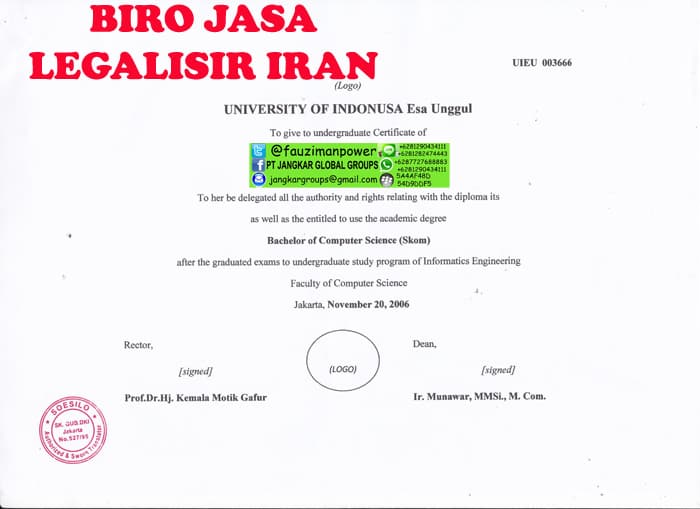 Translate ijasah esa unggul - atestasi ijazah di kedutaan iran