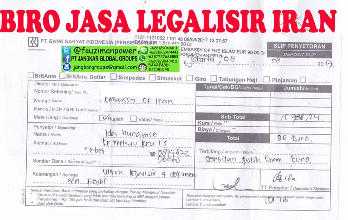 biaya legalisir iran - atestasi ijazah di kedutaan iran