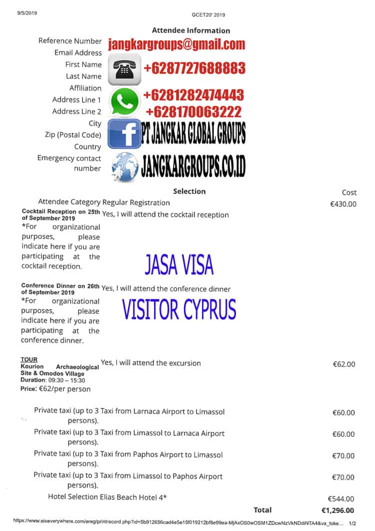 PEMBAYARAN BOCKING HOTEL CYPRUS persyaratan visa turis cyprus