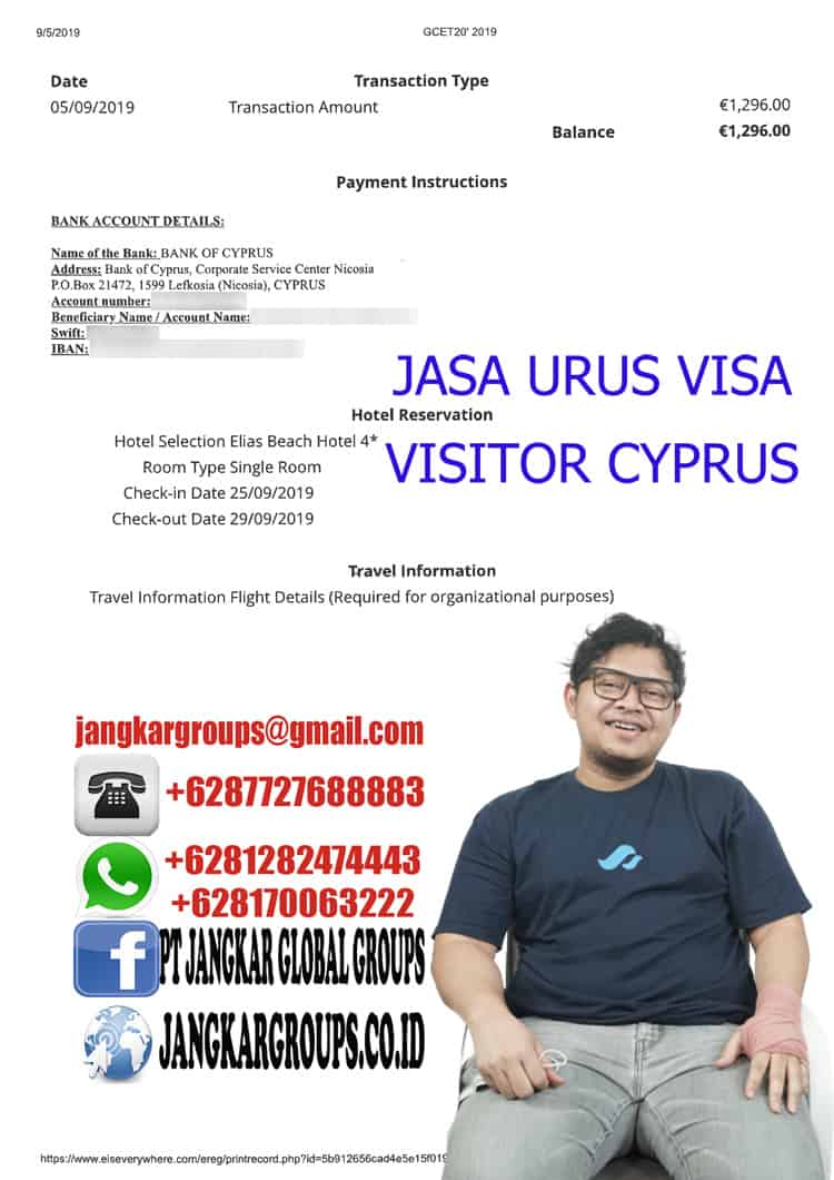 PEMBAYARAN HOTEL RESERVATION persyaratan visa turis cyprus