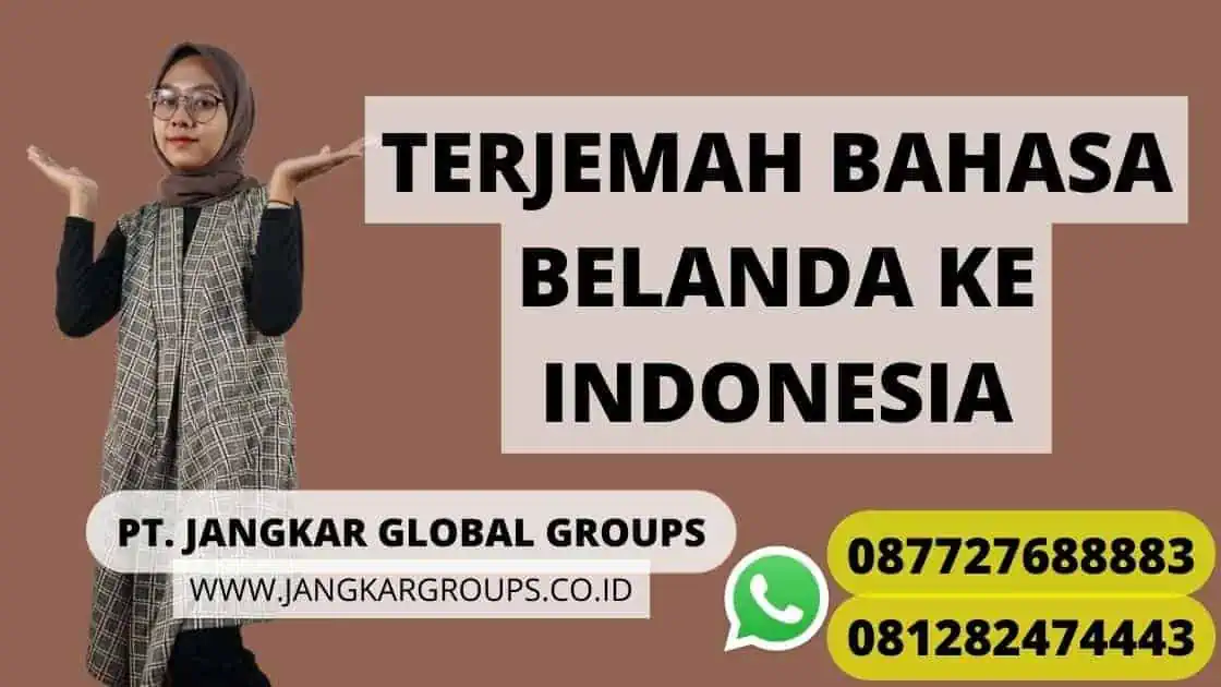 TERJEMAH BAHASA BELANDA KE INDONESIA