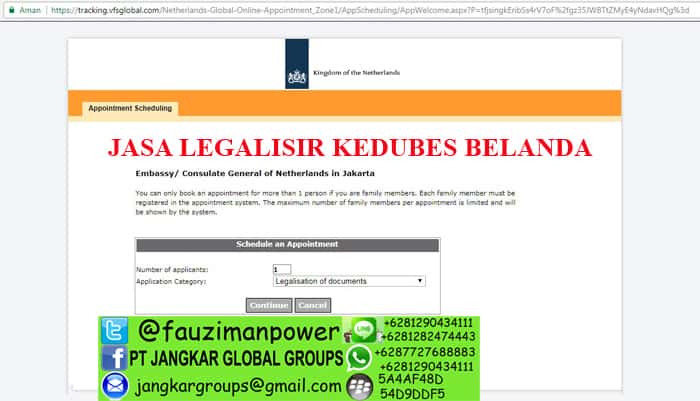 appoitmen legalisir kedubes belanda