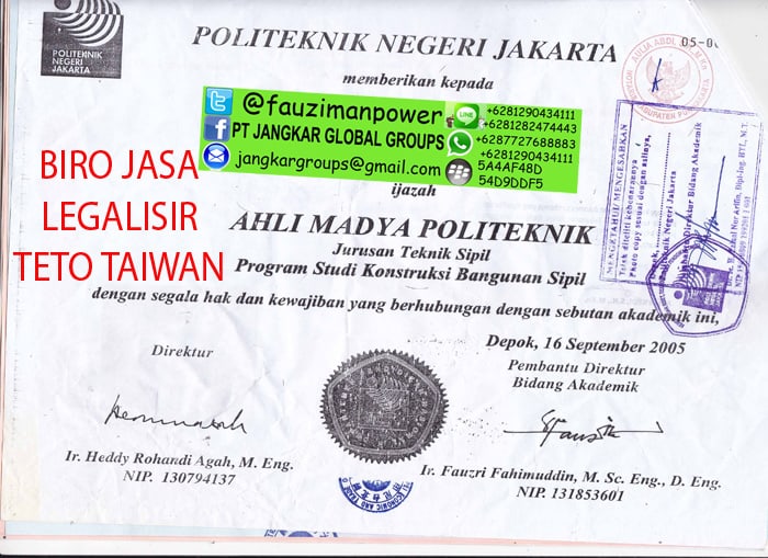 ATESTASI IJAZAH DI TETO TAIWAN