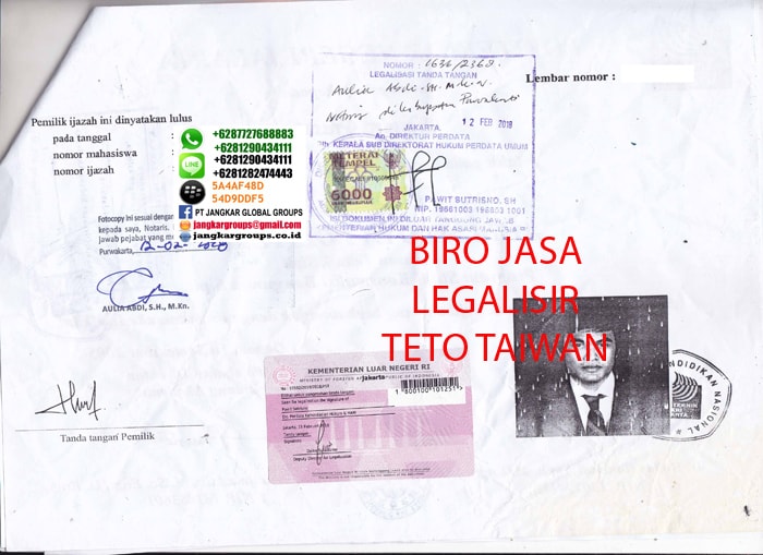 ATESTASI IJAZAH DI TETO TAIWAN