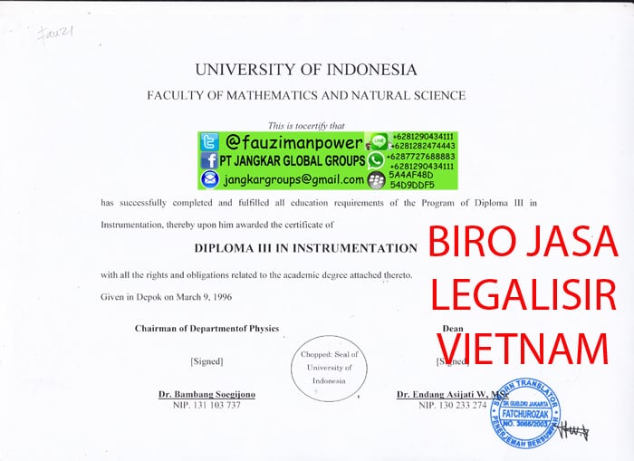 Legalisir translate ijasah ui - Legalisir Ijazah Di Kedutaan Vietnam