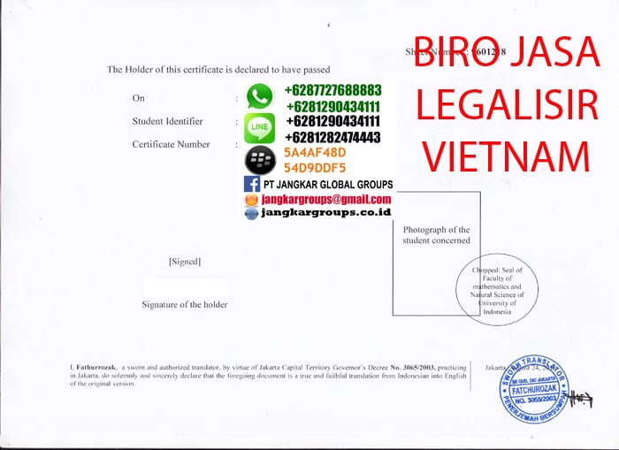 Legalisir translate ijasah ui2 - Legalisir Ijazah Di Kedutaan Vietnam