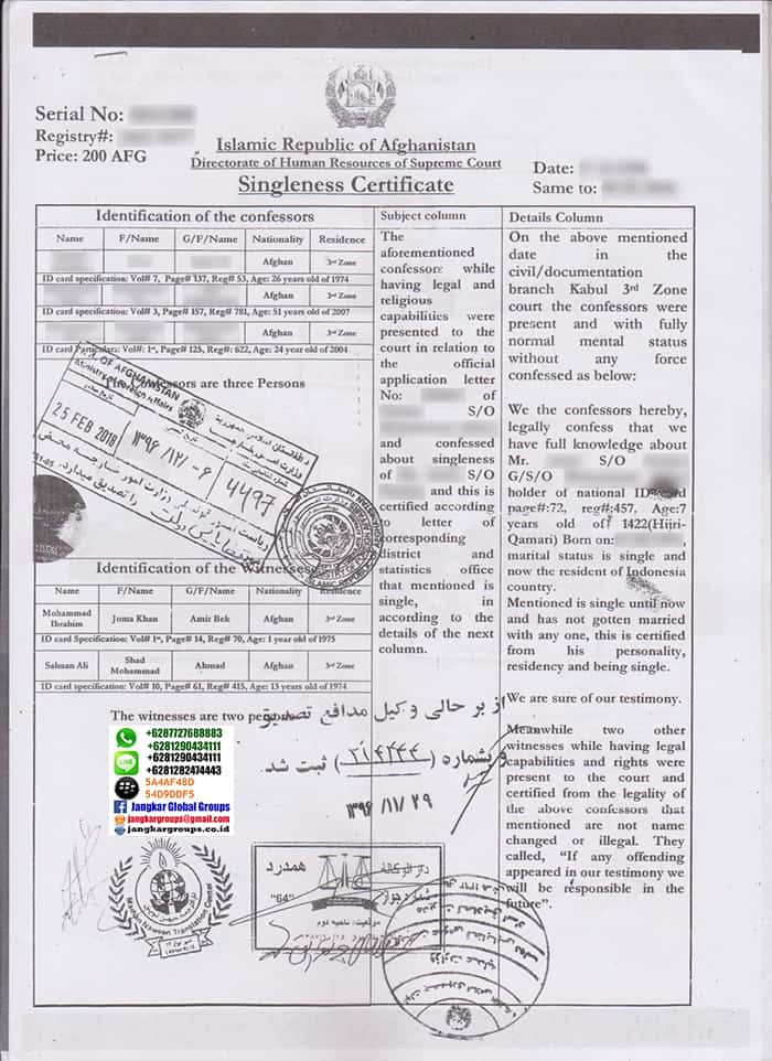 Letter of declaration single status from afghanisthan persyaratan menikah dengan afghanistan