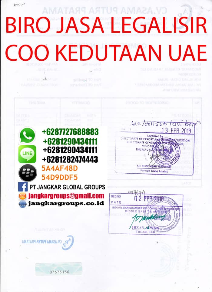 legalisir invoice di kedutaan uae