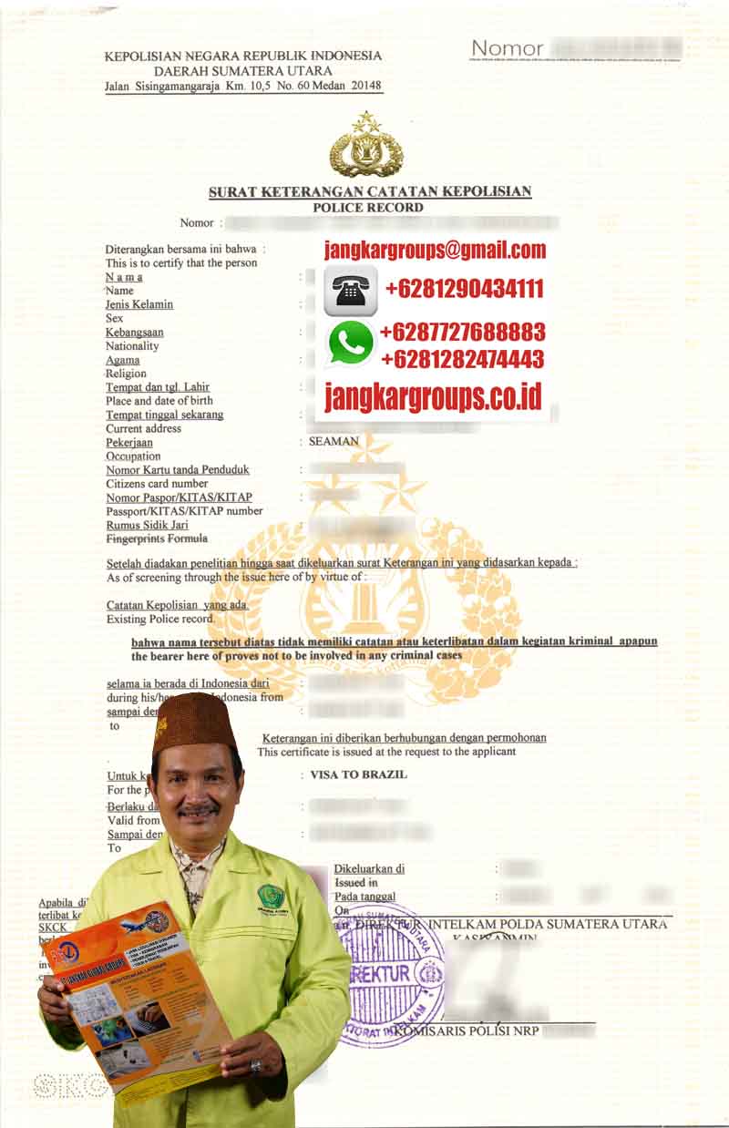 Contoh Apostille SKCK Visa Brazil