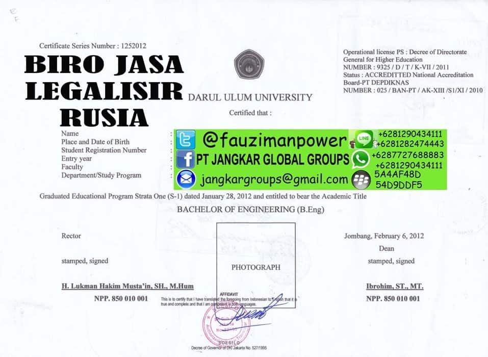 legalisir ijasah di embassy rusia