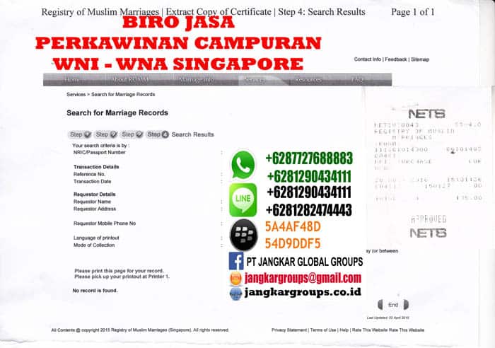 registry of muslim marriage singapore,Persyaratan Menikah WNA Singapore di Indonesia