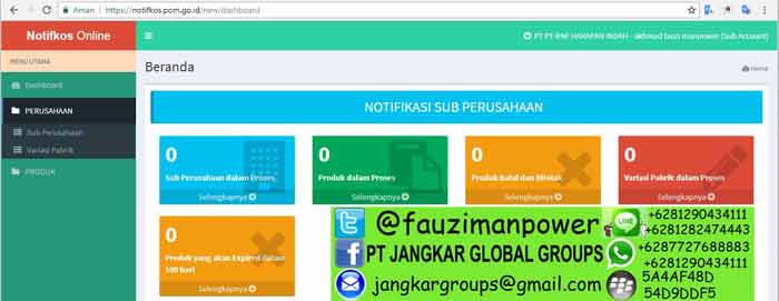 sub perusahaan notifkos online