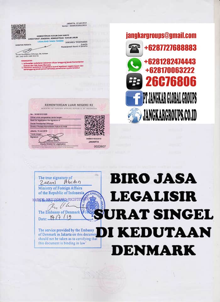 CONTOH LEGALISIR SURAT SINGEL DENMARK