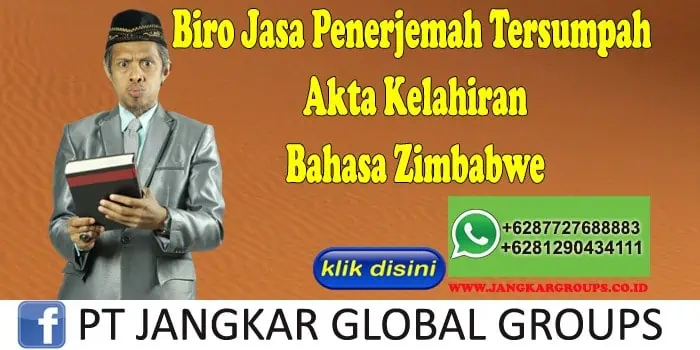 Biro Jasa Penerjemah Tersumpah Akta Kelahiran Bahasa Zimbabwe