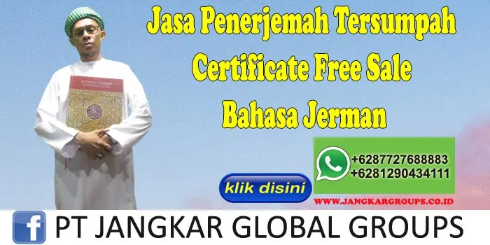 Jasa Penerjemah Tersumpah Certificate Free Sale Bahasa Jerman