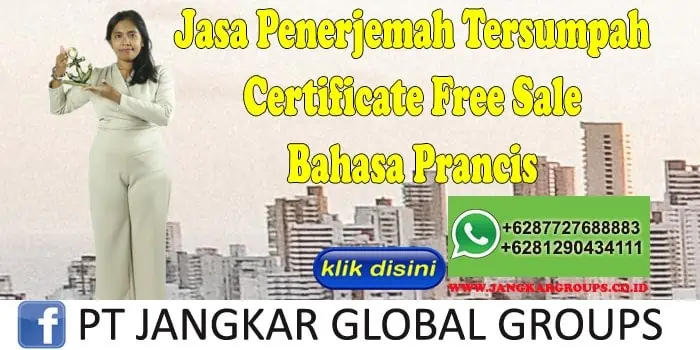 Jasa Penerjemah Tersumpah Certificate Free Sale Bahasa Prancis