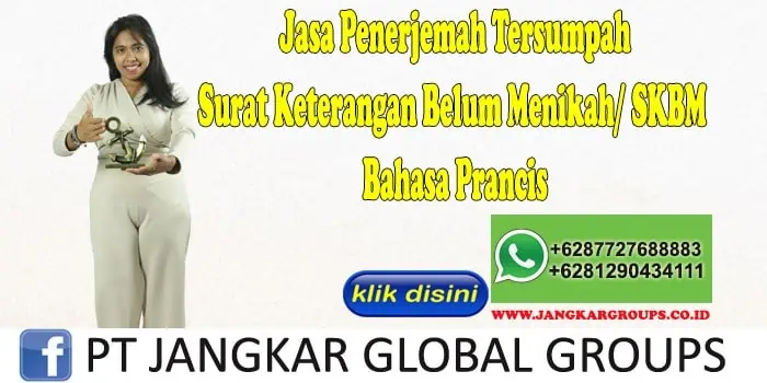 Jasa Penerjemah Tersumpah Surat Keterangan Belum Menikah SKBM Bahasa Prancis