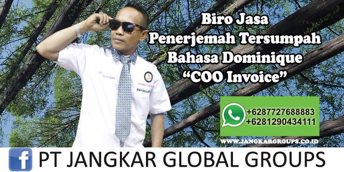 Biro Jasa Penerjemah Tersumpah Bahasa Dominique COO Invoice
